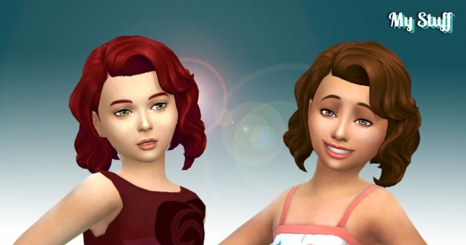 Sims 4 Bob Wavy Retro for Girls at My Stuff