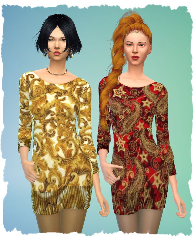 Sims 4 Christmas dress by Chalipo at All 4 Sims