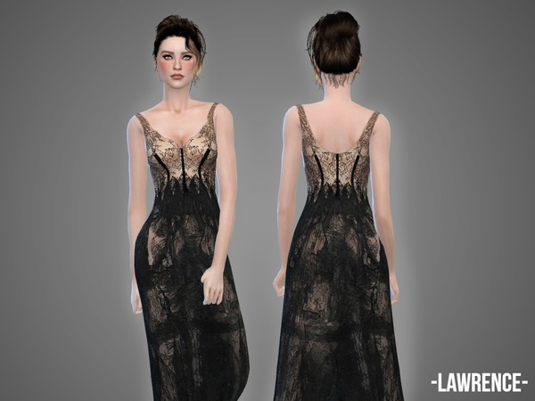 Sims 4 Lawrence gown by April at TSR