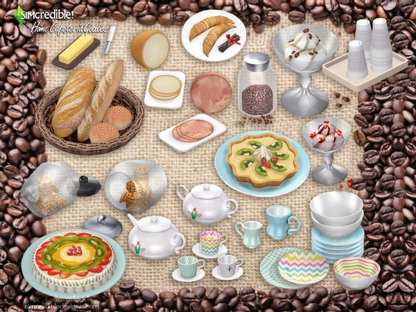 Sims 4 Home Cafeteria Goodies by SIMcredible at TSR
