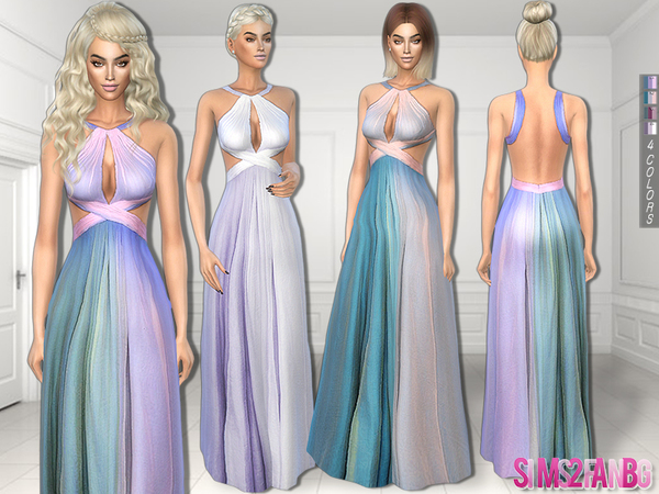 Sims 4 277 Colorful Evening Dress by sims2fanbg at TSR