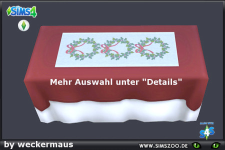 Christmas tablecloth by Weckermaus at Blacky’s Sims Zoo