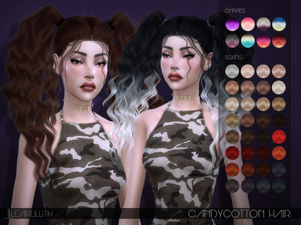 Sims 4 Candycotton Hair by Leah Lillith at TSR