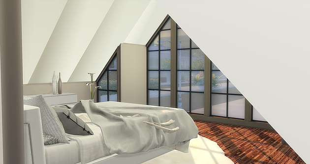 Sims 4 Modern Attic Bedroom at Caeley Sims