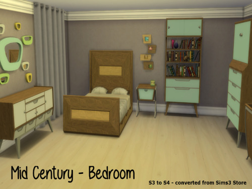 Sims 4 S3 to S4 Mid Century Bedroom at ChiLLis Sims