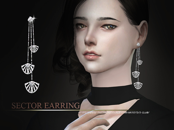 Sims 4 Sector earring by S Club WM at TSR