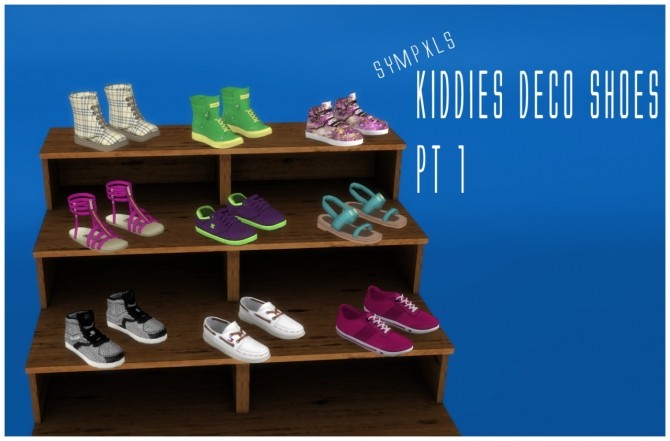 Sims 4 Kids Deco Shoes Pt 1 by Sympxls at SimsWorkshop