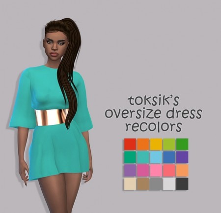 Toksik’s oversize dress recolors at Maimouth Sims4