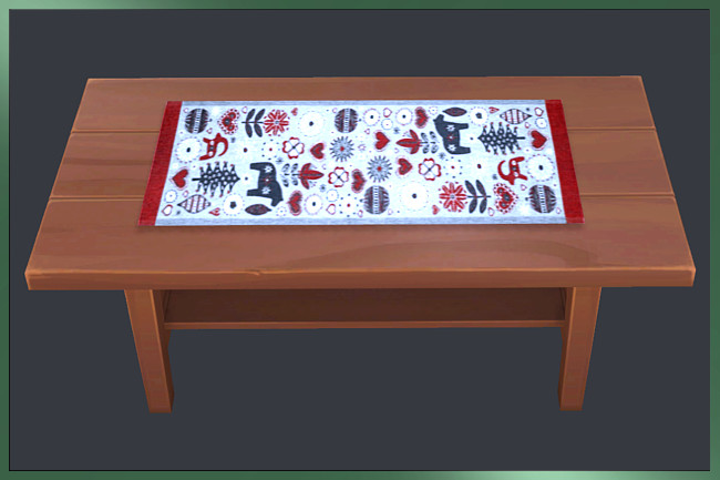 Sims 4 Christmas tablecloth by Weckermaus at Blacky’s Sims Zoo