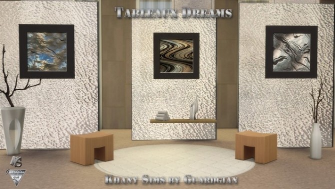 Sims 4 Dream, metalliques & reliefs paintings by Guardgian at Khany Sims