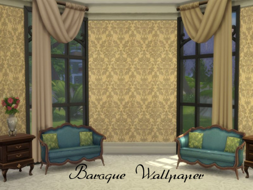 Sims 4 Baroque Wallpaper at ChiLLis Sims