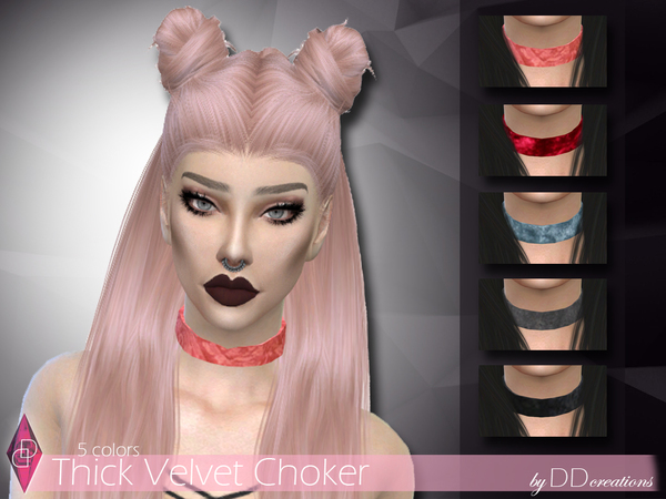 Sims 4 Velvet Chokers by ddcreations at TSR