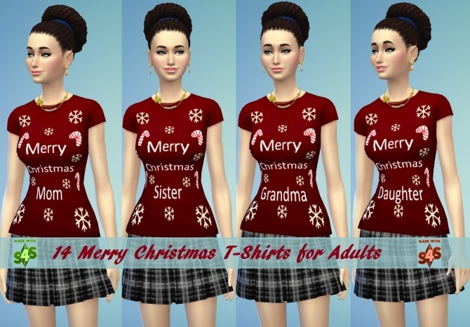 Sims 4 14 Merry Christmas T Shirts Set by wendy35pearly at Mod The Sims