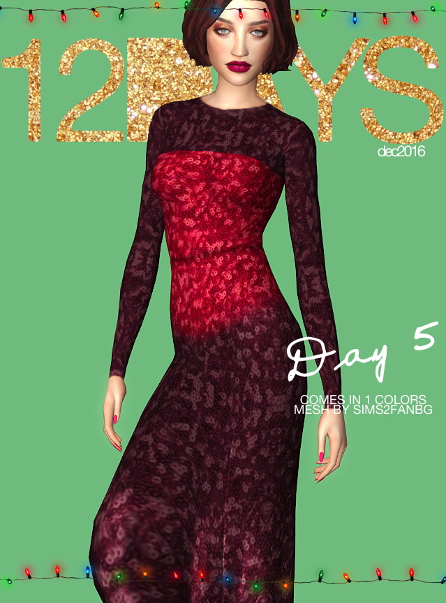Sims 4 Long dress 25 DAYS OF CHRISTMAS DAY 5 at Ecoast