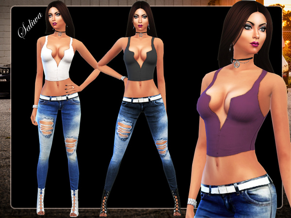 Sims 4 Christina Outfit by Saliwa at TSR