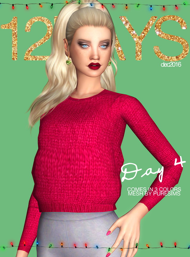Sims 4 Sweater 25 DAYS OF CHRISTMAS DAY 4 at Ecoast