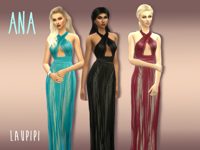 Sims 4 Ana long dress at Laupipi