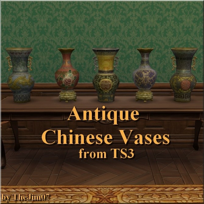 Sims 4 Antique Chinese Vases from TS3 by TheJim07 at Mod The Sims
