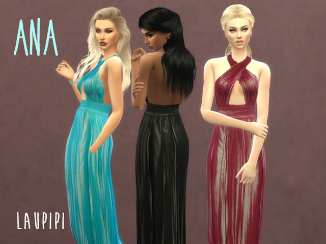 Sims 4 Ana long dress at Laupipi