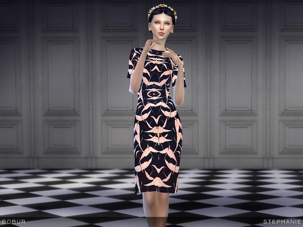 Sims 4 Stephanie dress by Bobur3 at TSR