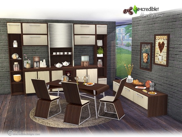 Sims 4 Home Cafeteria by SIMcredible at TSR
