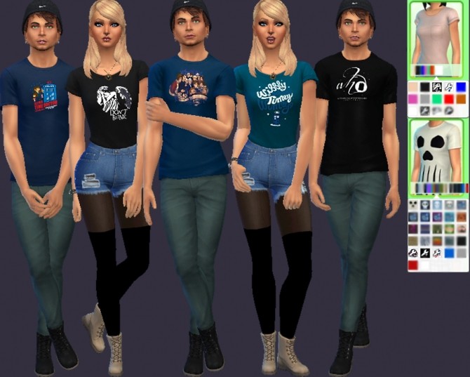 Sims 4 Doctor Who printed tees at AuriSims