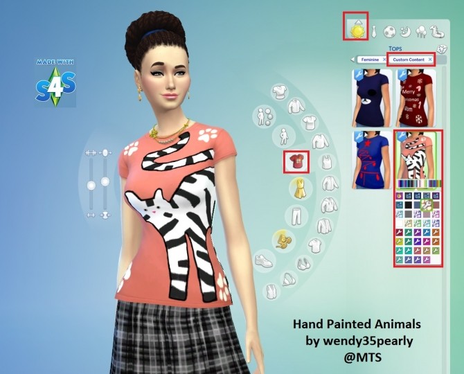 Sims 4 4 Hand Painted Animal TShirt Set by wendy35pearly at Mod The Sims