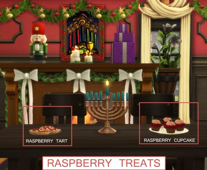 Sims 4 Custom Raspberry Treats Tart and Cupcake by icemunmun at Mod The Sims