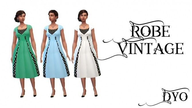 Sims 4 Vintage dresses by Dyokabb at Les Sims4
