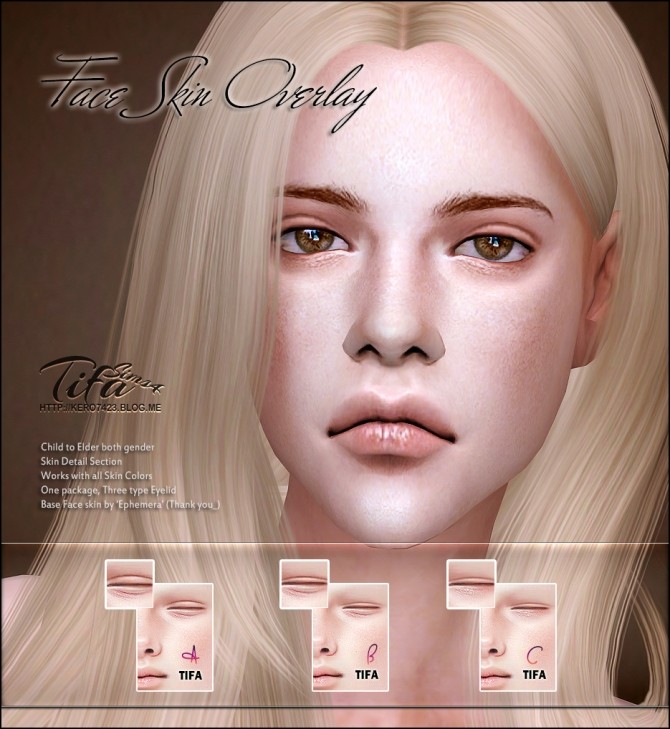 Sims 4 Face skin overlay at Tifa Sims