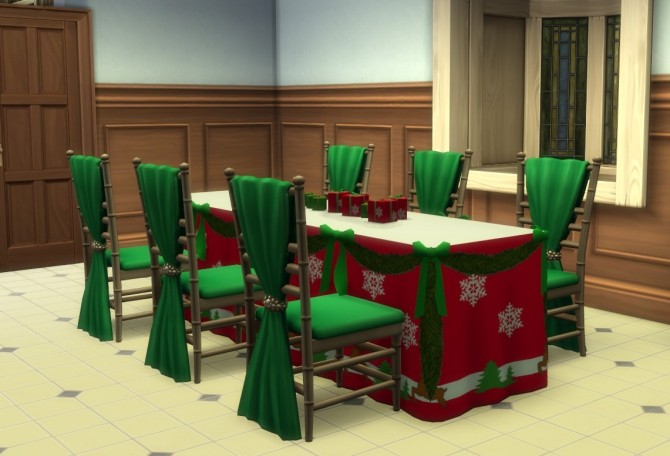 Sims 4 Festive Winter Feast Table by BigUglyHag at SimsWorkshop
