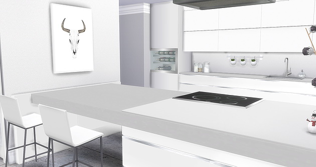 Sims 4 Modern White Kitchen at Caeley Sims