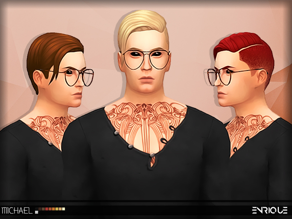 Sims 4 Enriques4 Michael hair by Jruvv at TSR