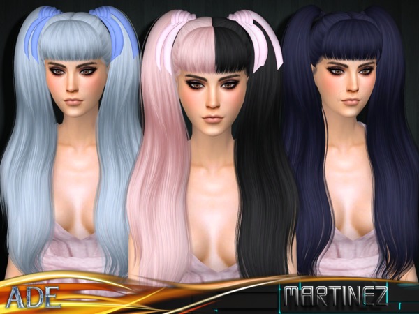 Sims 4 Martinez hair with bangs by Ade Darma at TSR