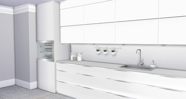 Sims 4 Modern White Kitchen at Caeley Sims