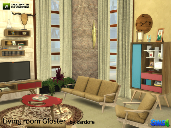 Sims 4 Living room Gloster by kardofe at TSR