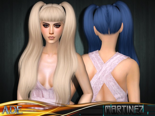Sims 4 Martinez hair with bangs by Ade Darma at TSR