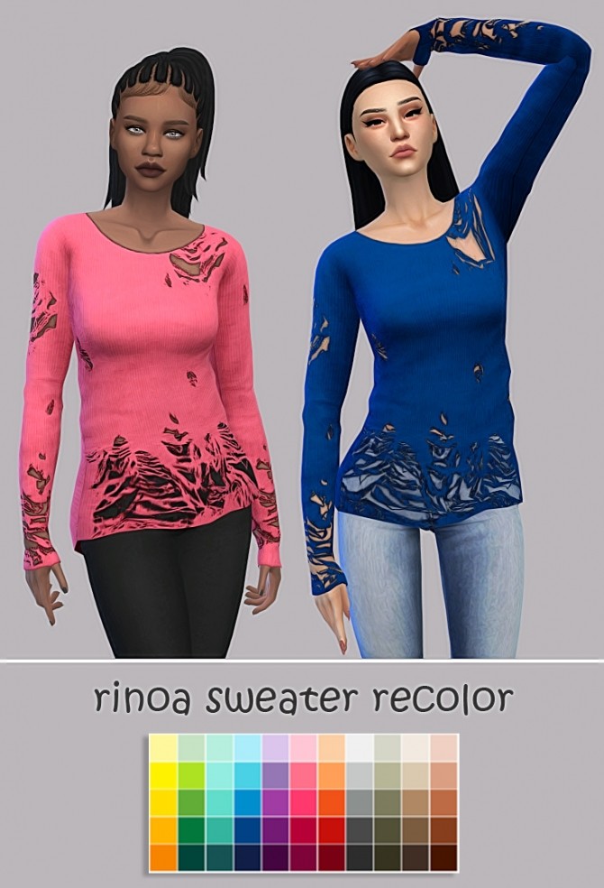 Sims 4 Rinoa Sweater Recolor at Maimouth Sims4