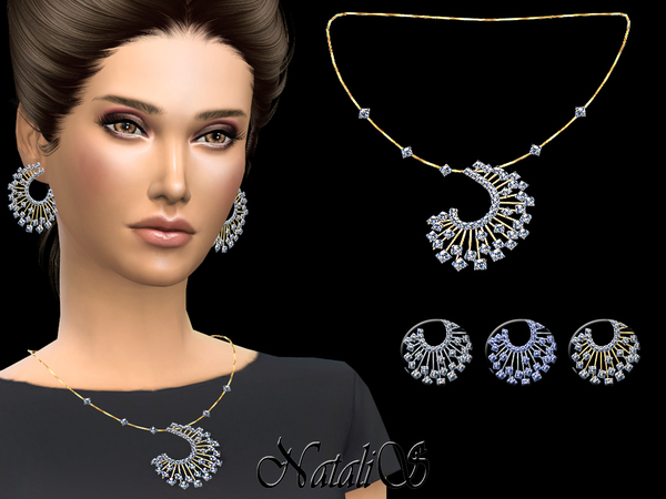 Sims 4 Winter crystals necklace by NataliS at TSR