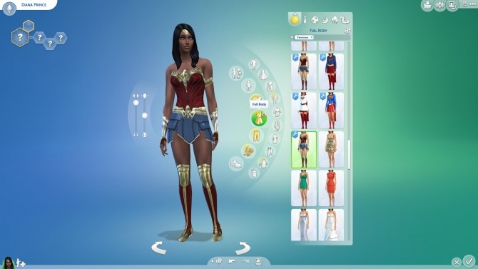 Sims 4 Wonder Woman costume by Cloud2 at SimsWorkshop