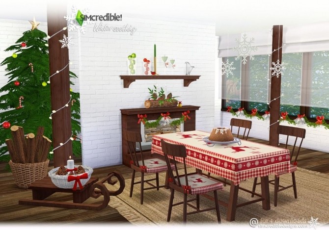 Sims 4 Winter Soothing dining at SIMcredible! Designs 4