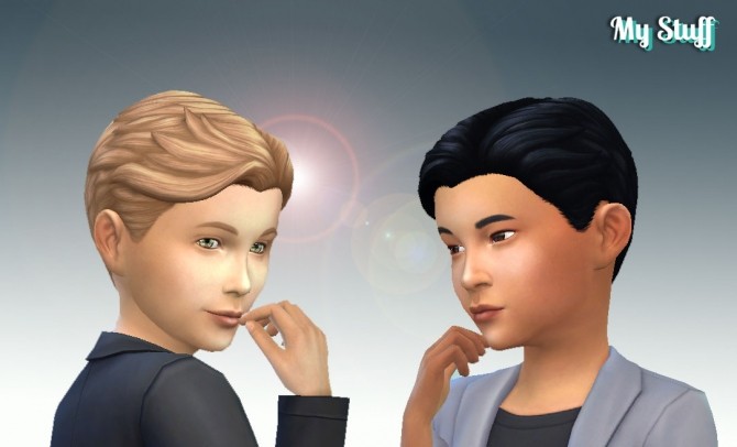 Sims 4 Short Slicked Back Hair for Boys at My Stuff
