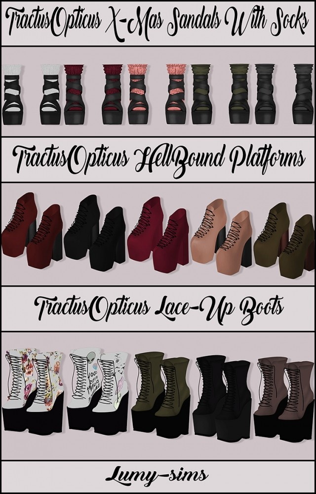 Sims 4 Tractusopticus Shoes Part 1 at Lumy Sims