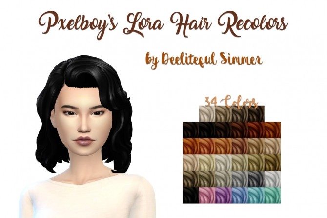 Sims 4 Pxelboys Lora hair retexture at Deeliteful Simmer