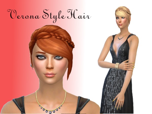 Sims 4 Verona Hair by chuvadeprata at TSR