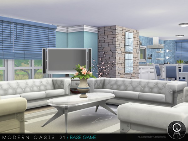 Sims 4 Modern Oasis 21 house by Pralinesims at TSR