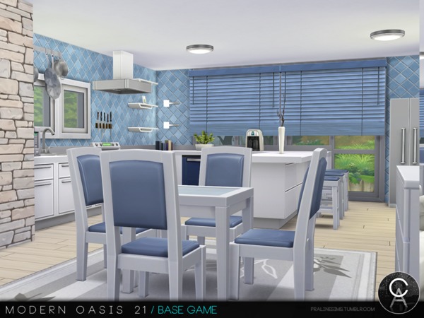 Sims 4 Modern Oasis 21 house by Pralinesims at TSR