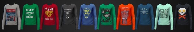 Sims 4 Simlish Graphic Sweaters for Boys at Onyx Sims