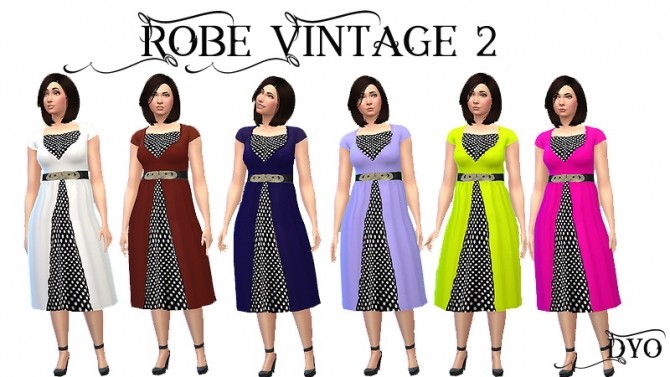 Sims 4 Vintage Dresses 2 by Dyokabb at Les Sims4