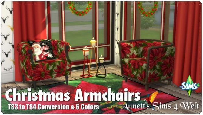 Sims 4 Christmas Armchairs at Annett’s Sims 4 Welt